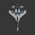 Gray Fighter Jet with Sleek Design Twin Tails Cockpit and Landing Gear