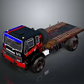 Off Road Flatbed Truck With Black Red Blue Body And 95 Decal