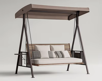 Outdoor Hanging Swing Chair With Canopy And Cushions 3d model Outdoor Hanging Swing Chair With Canopy And Cushions 3d model