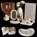 Decorative Ornament Set With Vase Mirror Tray Candle Holder Sphere Decor And Box