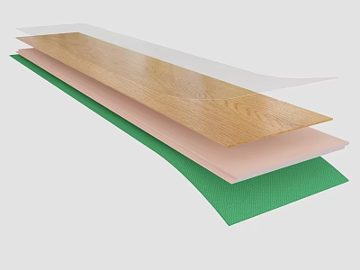 Square Carpet Layered Design With Wooden Surface Green Base And Pink Layers 3d model