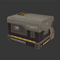 Epic Collection Storage Box With Gray Top Brown Body And Yellow Stripes Blue Logo