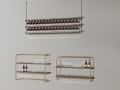 Wine Rack Metal Wine Rack Wine Glass Storage Rack Chandelier 3d model