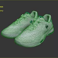 White Sports Sneakers With Green Accents And Logo For Casual Style Wear