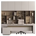 Modern Table and Chair Combination Boss Office Desk Chair Wall Decoration 3d model