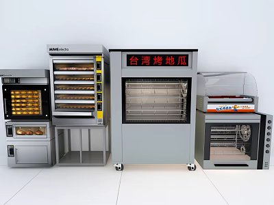 Professional Commercial Kitchen Appliances With Oven Sweet Potato Roaster And Stainless Steel Design 3d model