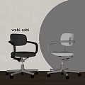 Wabi Sabi Black And White Office Chair With Metal Armrests And Modern Design
