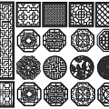 New Chinese Style Openwork Window Carved Openwork Window Pane Carved Corner Flower Carved Corner Flower 3d model