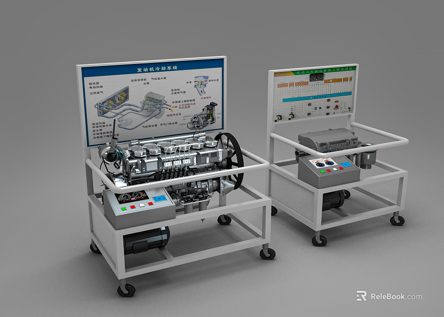Advanced Engine Training Equipment With Display Panel Control System And Mechanical Structure 3d model 