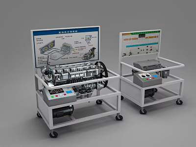 Advanced Engine Training Equipment With Display Panel Control System And Mechanical Structure 3d model
