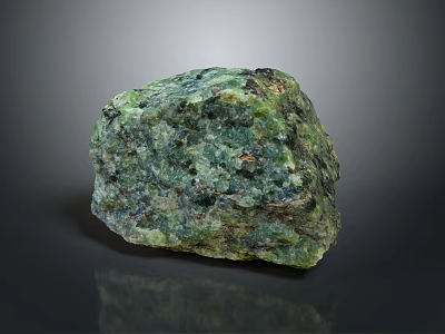 Natural Green And Black Raw Stone With Rough Surface And Mineral Texture 3d model