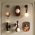 Various Creative Wall Lamps With Unique Designs And Different Materials On Wall