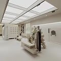 Modern Clothing Store Interior With Glass Windows Mannequins And Fashion Displays