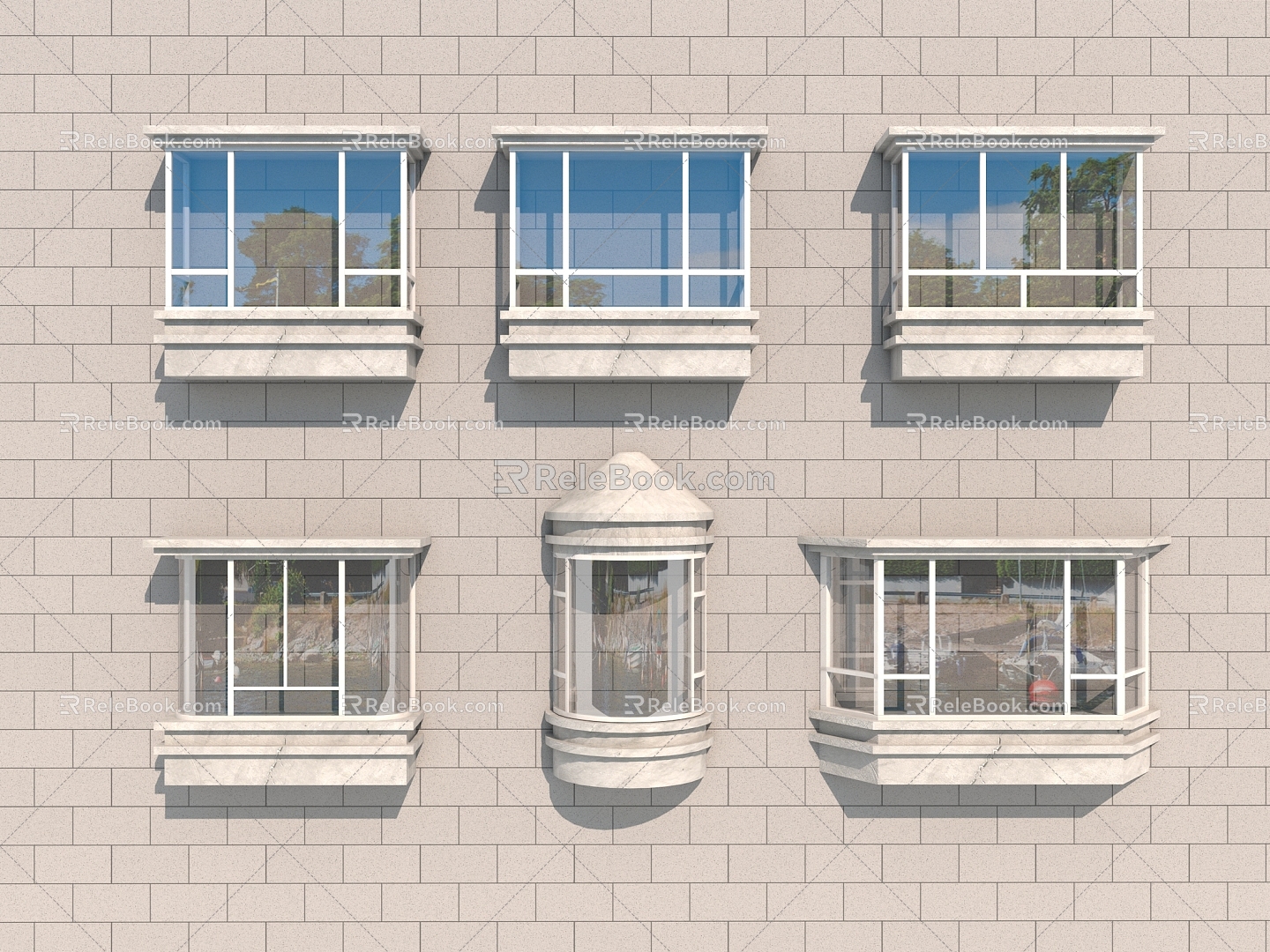 Bay Window Window Building Exterior Wall Window Room Exterior Bay Window Outdoor Window 3d model