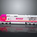 BNSF Train Model With Pink And White Exterior Solar Panels And Number 4718