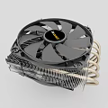 Computer CPU Cooler with Fan Heatsink Fins and Copper Tubes