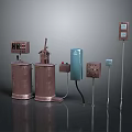 Industrial Metal Equipment Setup With Copper Tanks Control Panels And Sensors