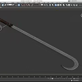 Hook sword curved sword sickle sword long sword long sickle cold weapon low face number low model simple model game sub-era film and television level super realistic 3d model