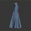 Elegant White And Blue Long Sleeve Dresses With Puffed Sleeves And Simple Design
