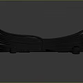 Black Coiled Computer Data Cable With Two End Connectors For PC