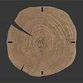Rustic Round Wooden Stump Side Table Furniture with Black Metal Cross Legs Design
