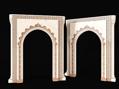 Traditional Decorative Door Arches With Intricate Carvings And Elegant Details 3d model