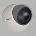 White Dome Surveillance Camera With Black Lens And Indoor Outdoor Use