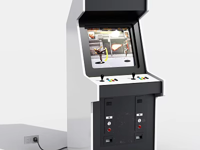 Retro Arcade Machine Entertainment Appliance With Classic Gaming Screen And Control Panel 3d model