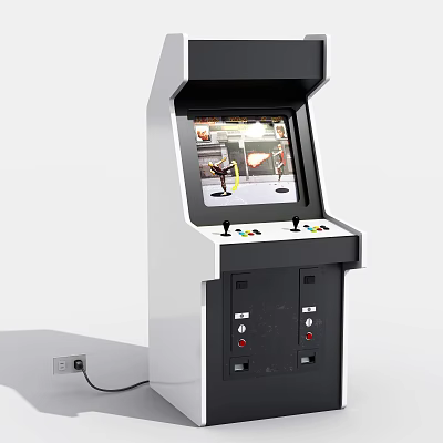 Retro Arcade Machine Entertainment Appliance With Classic Gaming Screen And Control Panel 3d model