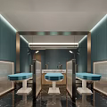 Modern Hospital Outpatient Clinic Interior With Blue Examination Beds And Glass Partitions