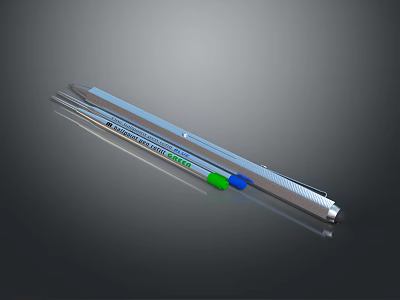 Household Long Strip Tools With Blue Green Buttons And Textured Surface 3d model