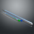 Household Long Strip Tools With Blue Green Buttons And Textured Surface 3d model