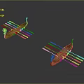 Two Traditional Wooden Decorative Watercraft With Multiple Oars And Ornate Details