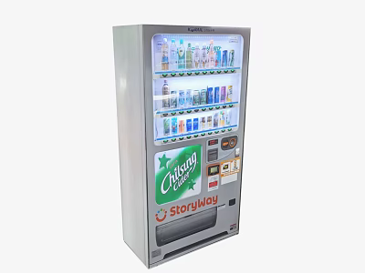 Stormway Vending Machine Stocked With Coca Cola And Various Bottled Beverages 3d model