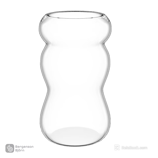 Transparent Glass Decorative Ornament Set With Curved Design For Home Decor 3d model 