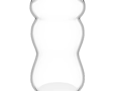 Transparent Glass Decorative Ornament Set With Curved Design For Home Decor 3d model