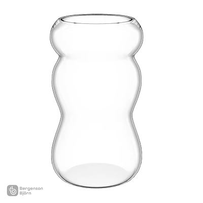Transparent Glass Decorative Ornament Set With Curved Design For Home Decor 3d model
