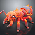 Flaming Lava Style Ant 3D Model Featuring Glowing Cracks and Orange Red Hues