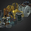 Engine Components Spaceship Components Spaceship Parts Mechanical Parts Future Weapon Components Low Face Number Low Model Simple Model Game Video Level Realism 3d model