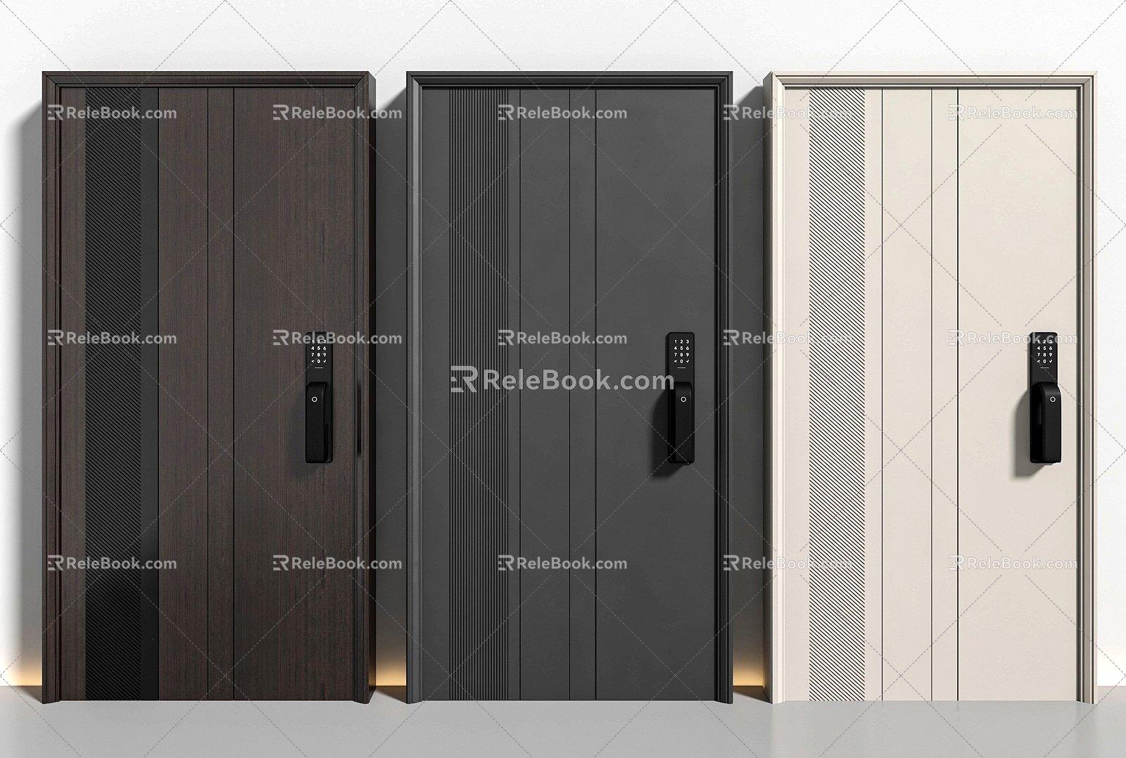 Password door security door entry door 3d model