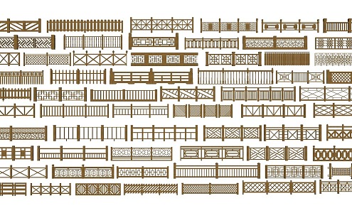 New Chinese Guardrail Carved Anti-corrosion Wood Railing 3d model