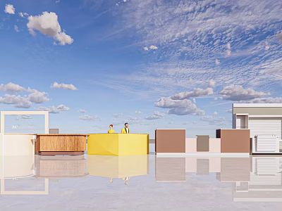 Modern Front Desk 3d model