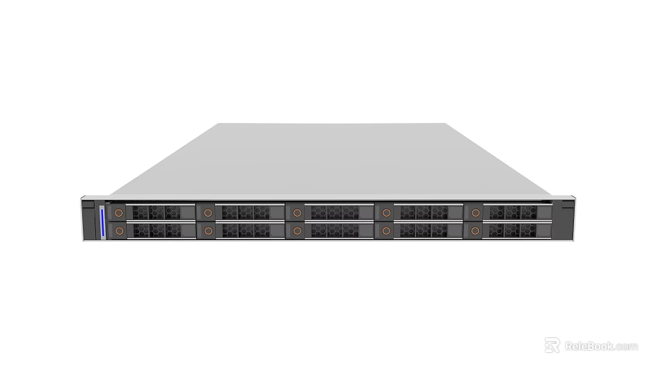 1U Rack Mount Server With Multiple Hard Drive Bays And Front Panel Indicators 3d model 