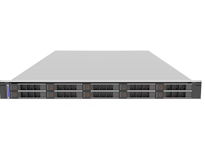 1U Rack Mount Server With Multiple Hard Drive Bays And Front Panel Indicators 3d model