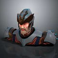 Man In Detailed Armor With Spiked Helmet And Shoulder Plates 3D Bust Model