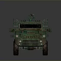 Military Green Armored Vehicle With Roof Weapon Mount And Off Road Tires