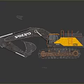 Volvo Functional Excavator Vehicle With Yellow Cab Large Bucket And Heavy Duty Tracks