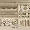 Various Decorative Gypsum Moldings With Ornate Strips Rosettes And Columns
