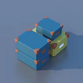 Colorful Storage Boxes For Home Organization With Blue Green Cases And Brown Corner Accents