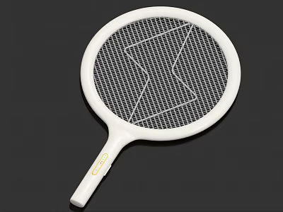 Practical Electric Mosquito Swatter With White Handle And Grid Mesh Surface For Household Daily Use 3d model